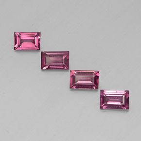 Gemas de granate rodolita rojo natural de  ct, baguette, VS