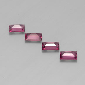 Gemas de granate rodolita rojo natural de  ct, baguette, VS