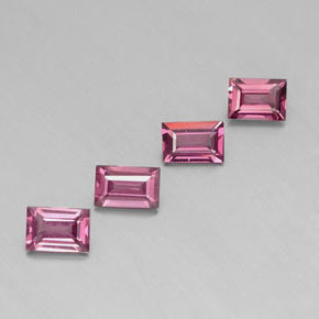 Gemas de granate rodolita rojo natural de  ct, baguette, VS