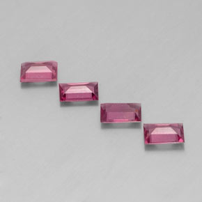 Gemas de granate rodolita rojo natural de  ct, baguette, VS