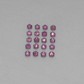 Gemas de granate rodolita rojo natural de  ct, corte redondo, VS