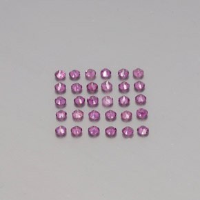 Gemas de granate rodolita rojo natural de  ct, corte redondo, VVS-VS
