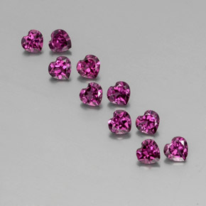 Gemas de granate rodolita rojo natural de  ct, forma de corazón, VVS-VS