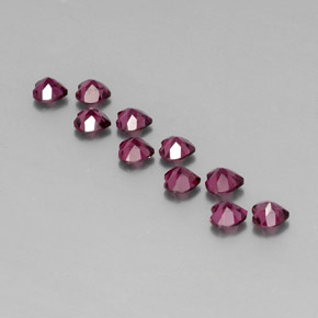 Gemas de granate rodolita rojo natural de  ct, forma de corazón, VVS-VS