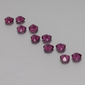 Gemas de Granate rodolita Púrpura medio natural de 2.87 ct, Forma de corazón, VVS-VS