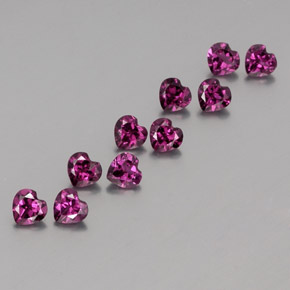 Gemas de granate rodolita rojo natural de  ct, forma de corazón, VVS-VS