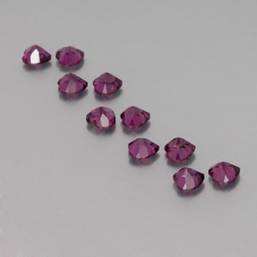 Gemas de granate rodolita rojo natural de  ct, forma de corazón, VVS-VS