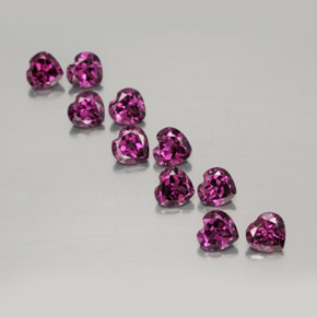 Gemas de granate rodolita rojo natural de  ct, forma de corazón, VVS-VS
