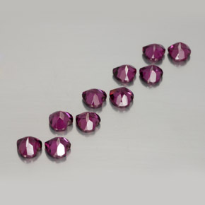 Gemas de granate rodolita rojo natural de  ct, forma de corazón, VVS-VS