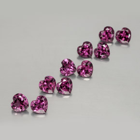 Gemas de granate rodolita rojo natural de 2,95 ct, forma de corazón, VVS-VS