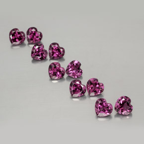 Gemas de granate rodolita rojo natural de 2,95 ct, forma de corazón, VVS-VS