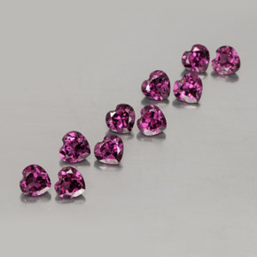 Gemas de granate rodolita rojo natural de  ct, forma de corazón, VVS-VS