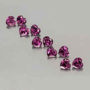 Gemas de granate rodolita rojo natural de  ct, forma de corazón, VVS-VS