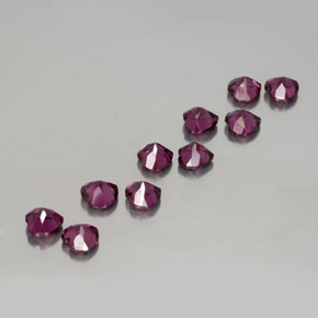 Gemas de granate rodolita rojo natural de  ct, forma de corazón, VVS-VS