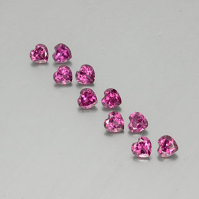 Gemas de granate rodolita púrpura natural de 2,96 ct, forma de corazón, VVS-VS