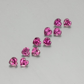 Gemas de granate rodolita púrpura natural de 2,96 ct, forma de corazón, VVS-VS