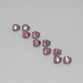 Gemas de granate rodolita púrpura natural de 2,96 ct, forma de corazón, VVS-VS
