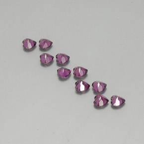 Gemas de granate rodolita púrpura natural de 2,84 ct, forma de corazón, VVS-VS