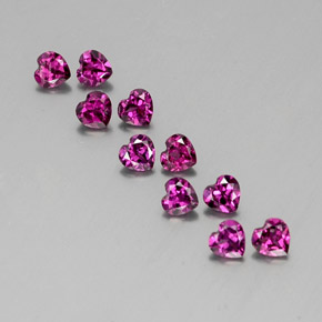 Gemas de granate rodolita rojo natural de  ct, forma de corazón, VVS-VS