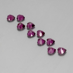 Gemas de granate rodolita rojo natural de  ct, forma de corazón, VVS-VS