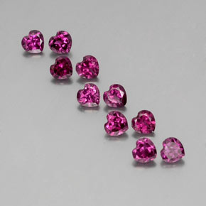 Gemas de granate rodolita rojo natural de  ct, forma de corazón, VVS-VS
