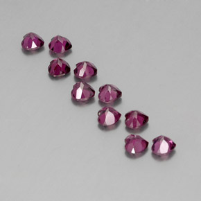Gemas de granate rodolita rojo natural de  ct, forma de corazón, VVS-VS