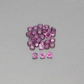 Gemas de granate rodolita rojo natural de  ct, corte redondo, VVS-VS