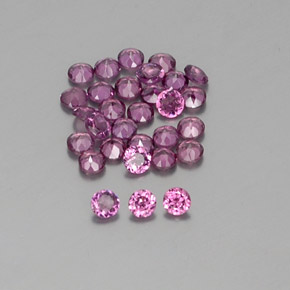 Gemas de granate rodolita rojo natural de  ct, corte redondo, VVS-VS