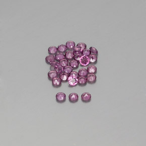 Gemas de granate rodolita rojo natural de  ct, corte redondo, VVS-VS