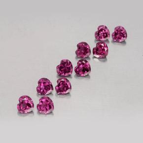 Gemas de granate rodolita púrpura natural de 2,98 ct, forma de corazón, VVS-VS