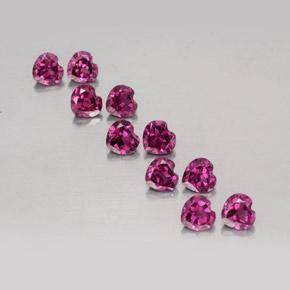 Gemas de granate rodolita púrpura natural de 2,98 ct, forma de corazón, VVS-VS