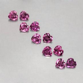 Gemas de granate rodolita púrpura natural de 2,62 ct, forma de corazón, VVS-VS