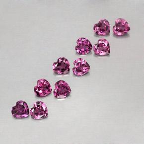 Gemas de granate rodolita púrpura natural de 2,62 ct, forma de corazón, VVS-VS