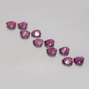 Gemas de granate rodolita púrpura natural de 2,62 ct, forma de corazón, VVS-VS