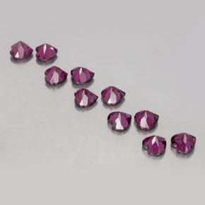 Gemas de granate rodolita púrpura natural de 3,11 ct, forma de corazón, VVS-VS