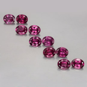 Gemas de granate rodolita rojo natural de  ct, corte óvalo, VS