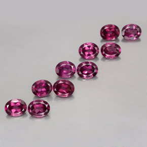 Gemas de granate rodolita rojo natural de  ct, corte óvalo, VS