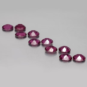Gemas de granate rodolita rojo natural de  ct, corte óvalo, VS