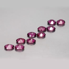 Gemas de granate rodolita rojo natural de  ct, corte óvalo, VS
