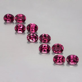 Gemas de granate rodolita rojo natural de  ct, corte óvalo, VS