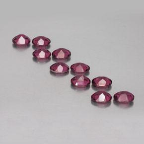 Gemas de granate rodolita rojo natural de  ct, corte óvalo, VS