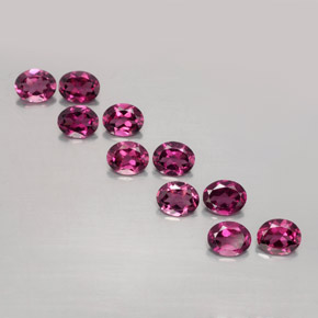 Gemas de Granate rodolita Rojo púrpura natural de 4.23 ct, Corte Óvalo, VS