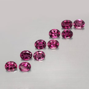 Gemas de Granate rodolita Rojo púrpura natural de 4.23 ct, Corte Óvalo, VS