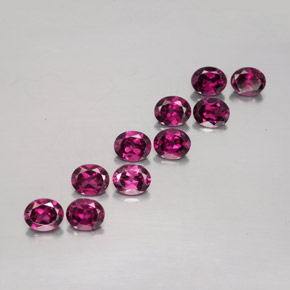 Gemas de granate rodolita rojo natural de 4,88 ct, corte óvalo, VS