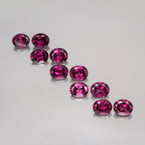 Gemas de granate rodolita rojo natural de 4,88 ct, corte óvalo, VS