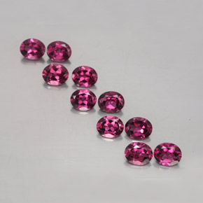 Gemas de granate rodolita rojo natural de  ct, corte óvalo, VS