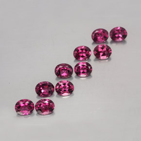 Gemas de granate rodolita rojo natural de  ct, corte óvalo, VS