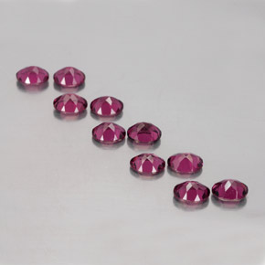 Gemas de granate rodolita rojo natural de  ct, corte óvalo, VS