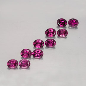 Gemas de granate rodolita rojo natural de 4,70 ct, corte óvalo, VS