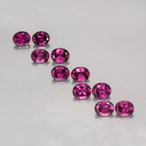 Gemas de granate rodolita rojo natural de 4,70 ct, corte óvalo, VS